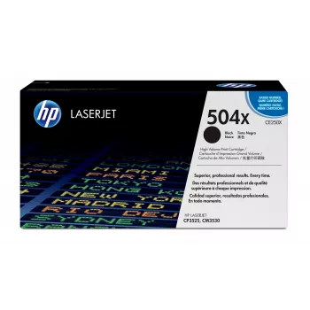 HP 504X didelio našumo juoda Originali LaserJet dažų kasetė, 10500 puslapių, juoda, 1 vnt.