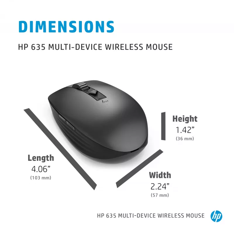 Pelė HP 635 Multi-Device Wireless RF Wireless + Bluetooth
