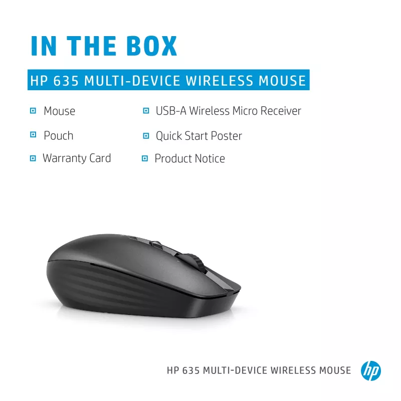 Pelė HP 635 Multi-Device Wireless RF Wireless + Bluetooth