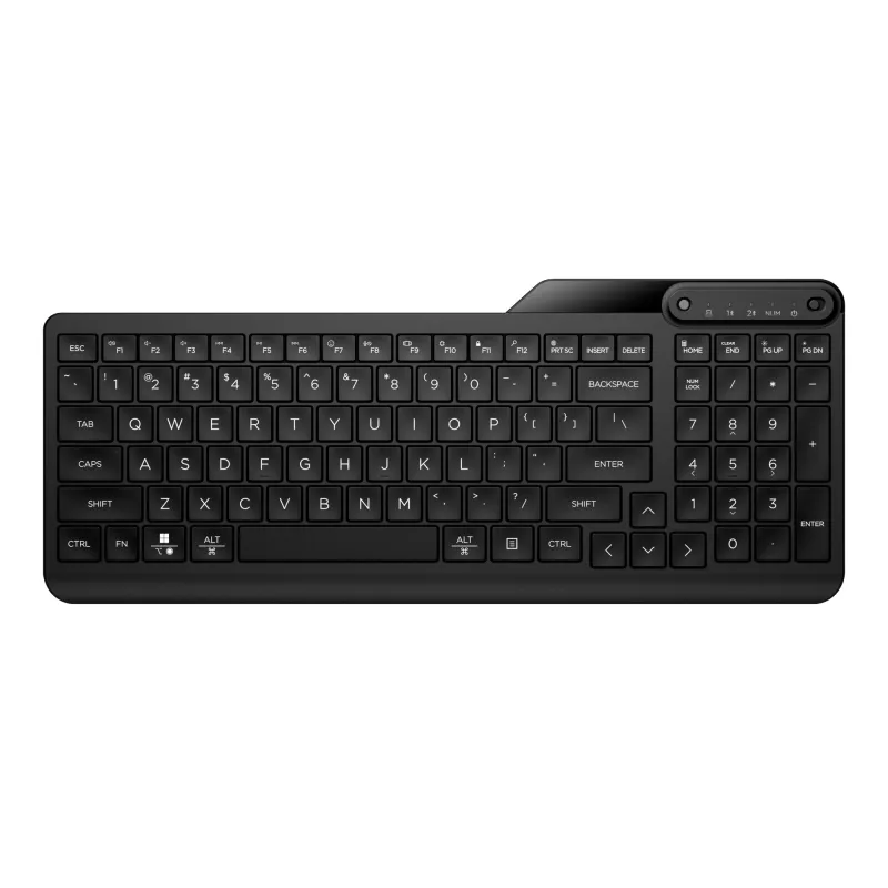 HP 475 belaidė klaviatūra su dviem režimais, pilno dydžio (100%), belaidė, RF belaidė + Bluetooth, membraninė, juoda