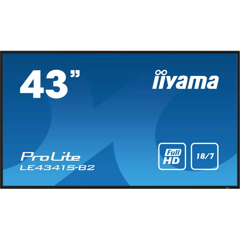 iiyama PROLITE LE4341S-B2 Skaitmeninės reklamos plokščiasis ekranas 108 cm (42,5 colio) LCD 350 cd/m² Full HD Juoda 18/7