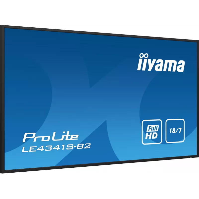iiyama PROLITE LE4341S-B2 Skaitmeninės reklamos plokščiasis ekranas 108 cm (42,5 colio) LCD 350 cd/m² Full HD Juoda 18/7