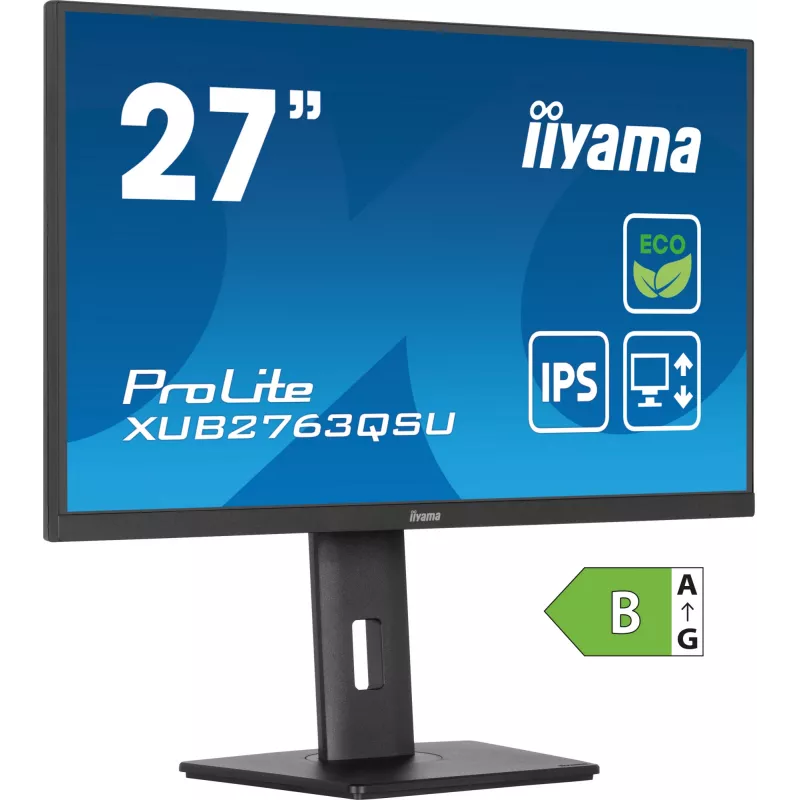iiyama ProLite XUB2763QSU-B1 kompiuterio monitorius 68,6 cm (27 colių) 2560 x 1440 pikselių Quad HD LED juodas