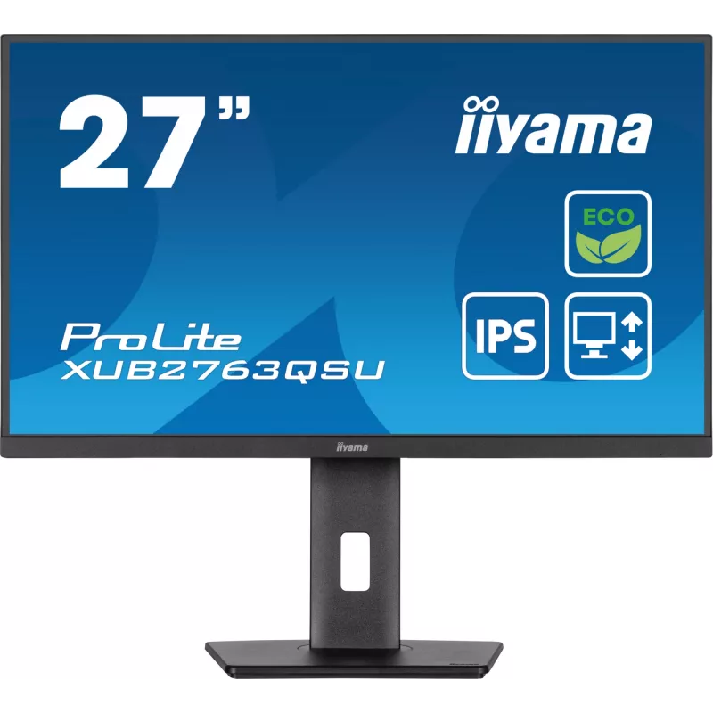 iiyama ProLite XUB2763QSU-B1 kompiuterio monitorius 68,6 cm (27 colių) 2560 x 1440 pikselių Quad HD LED juodas
