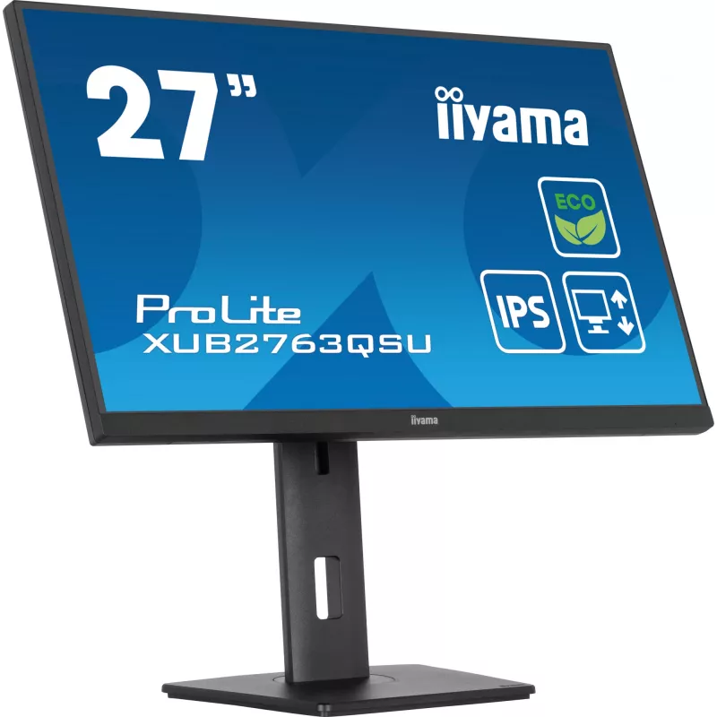 iiyama ProLite XUB2763QSU-B1 kompiuterio monitorius 68,6 cm (27 colių) 2560 x 1440 pikselių Quad HD LED juodas