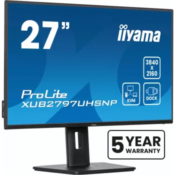 iiyama ProLite XUB2797UHSNP-B1 kompiuterio monitorius 68.6 cm (27 col.) 3840 x 2160 pikselių 4K Ultra HD LED juodas