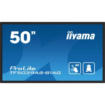 iiyama TF5039AS-B1AG kompiuterio monitorius 125,7 cm (49,5 colio) 3840 x 2160 pikselių 4K Ultra HD LED jutiklinis ekranas juodas