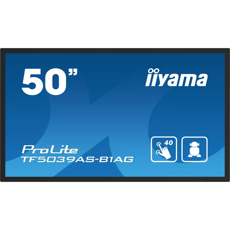 iiyama TF5039AS-B1AG kompiuterio monitorius 125,7 cm (49,5 colio) 3840 x 2160 pikselių 4K Ultra HD LED jutiklinis ekranas juodas