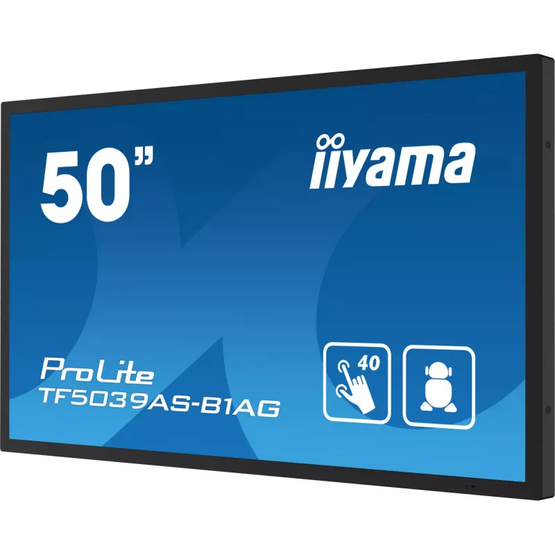 iiyama TF5039AS-B1AG kompiuterio monitorius 125,7 cm (49,5 colio) 3840 x 2160 pikselių 4K Ultra HD LED jutiklinis ekranas juodas