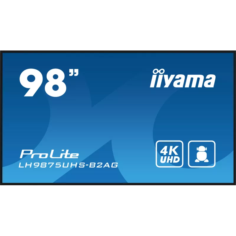 Skaitmeninių ženklų plokščiasis ekranas iiyama LH9875UHS-B2AG 97,5 colio LED 4K Ultra HD 3840 x 2160