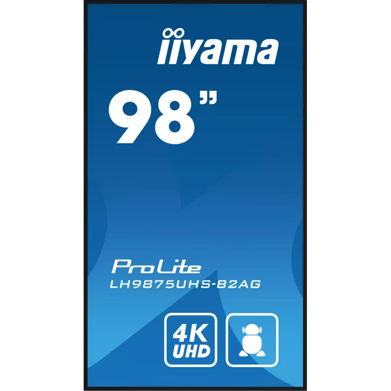 Skaitmeninių ženklų plokščiasis ekranas iiyama LH9875UHS-B2AG 97,5 colio LED 4K Ultra HD 3840 x 2160