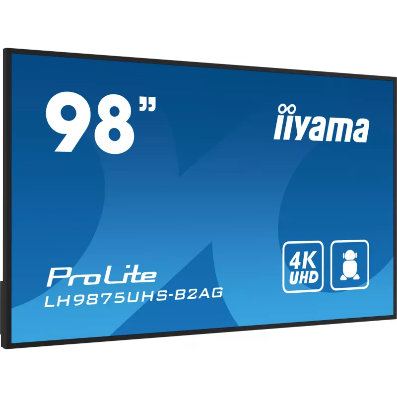 Skaitmeninių ženklų plokščiasis ekranas iiyama LH9875UHS-B2AG 97,5 colio LED 4K Ultra HD 3840 x 2160