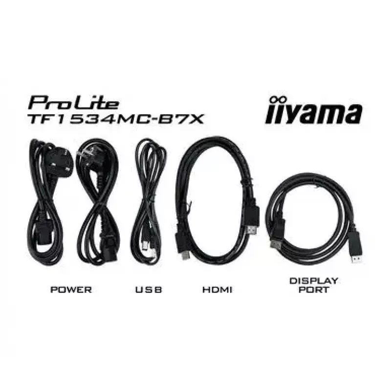 iiyama TF1534MC-B7X kompiuterio monitorius 38,1 cm (15 colių) 1024 x 768 pikselių XGA LED jutiklinis ekranas, skirtas keliems vartotojams, juodos spalvos