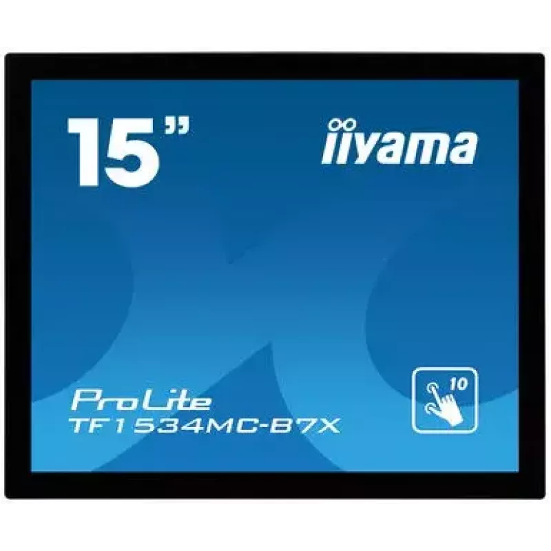 iiyama TF1534MC-B7X kompiuterio monitorius 38,1 cm (15 colių) 1024 x 768 pikselių XGA LED jutiklinis ekranas, skirtas keliems vartotojams, juodos spalvos