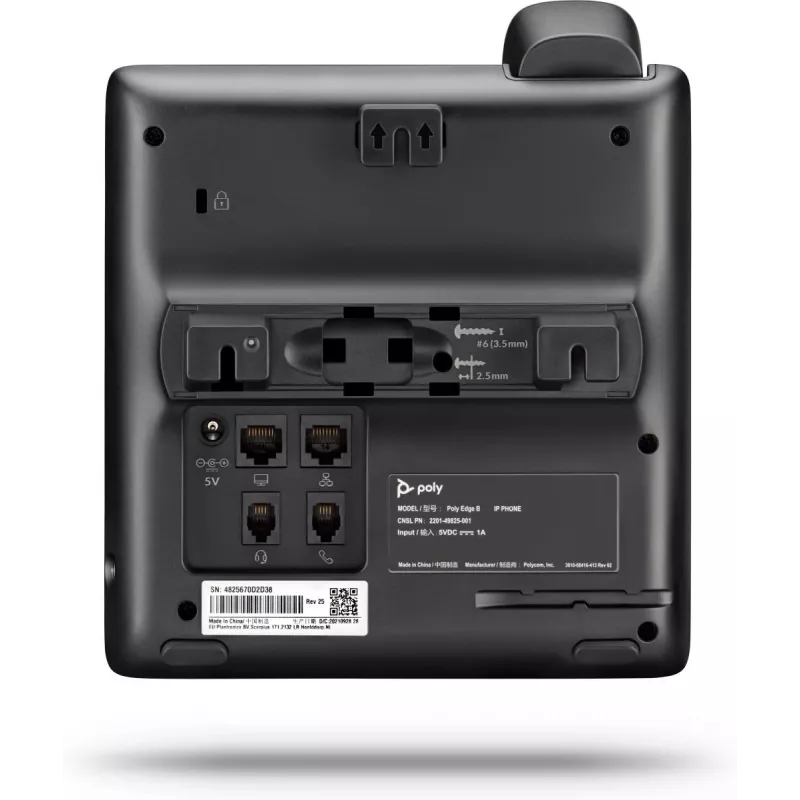 IP telefonas POLY Edge B10 juodas, laidinis ragelis, 2 linijos, LCD ekranas