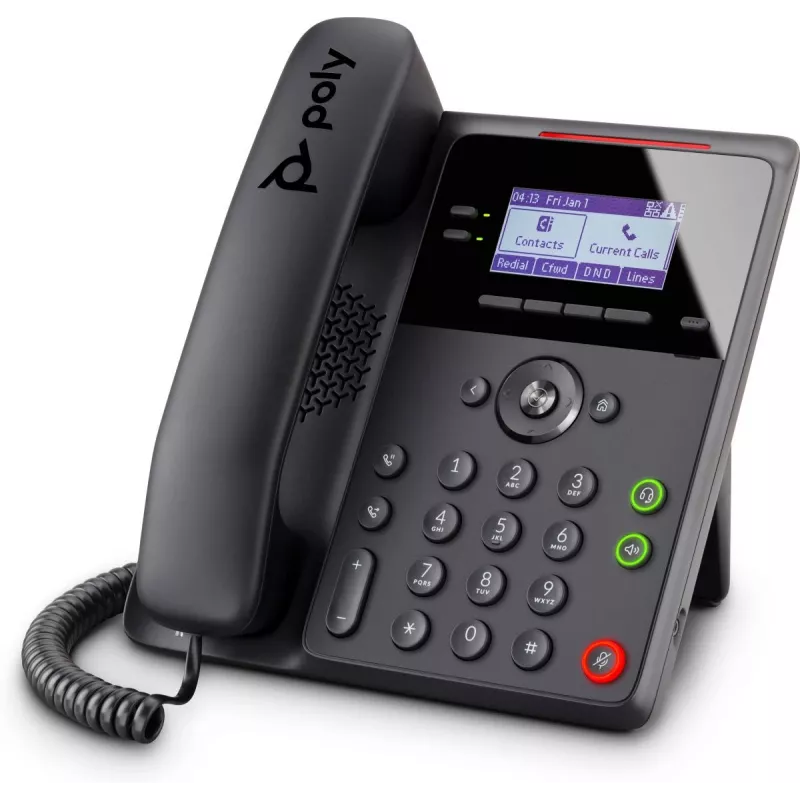 IP telefonas POLY Edge B10 juodas, laidinis ragelis, 2 linijos, LCD ekranas
