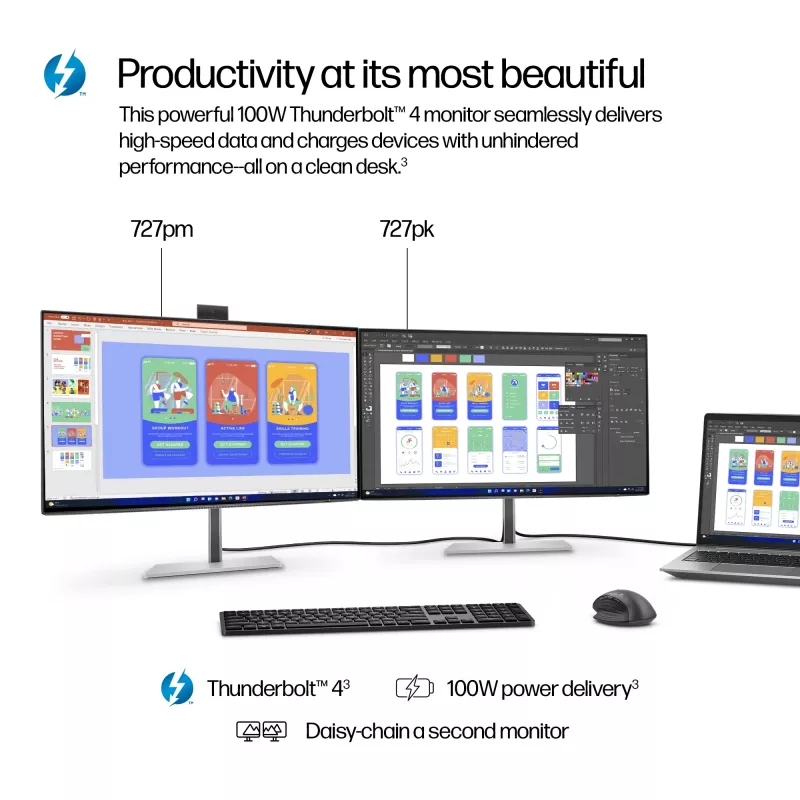 Monitorius HP Series 7 Pro 27 colių 4K Thunderbolt 4 LCD 3840 x 2160