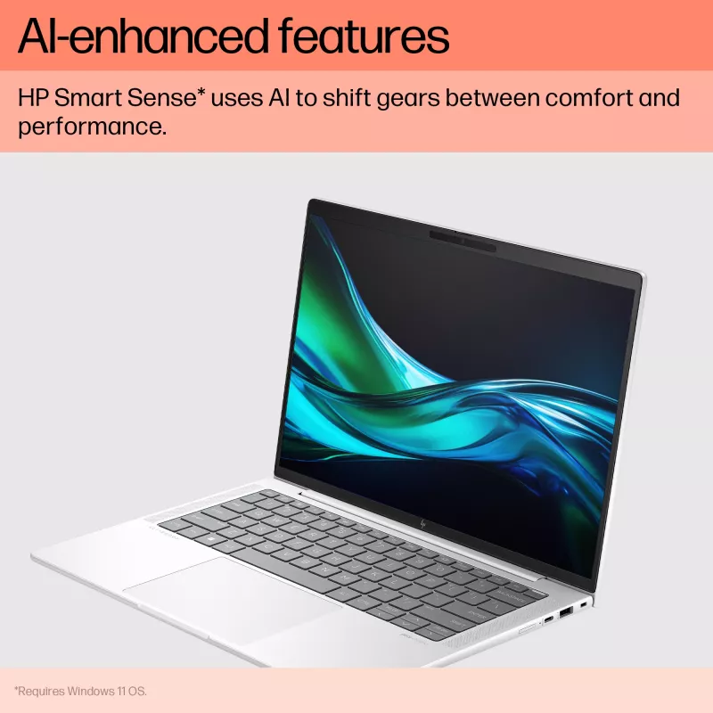 HP EliteBook 1040 G11 Intel Core Ultra 7 155H nešiojamasis kompiuteris 35,6 cm (14 colių) WUXGA 16 GB LPDDR5x-SDRAM 512 GB SSD Wi-Fi 7 (802.11be) Windows 11 Pro AI PC sidabrinis