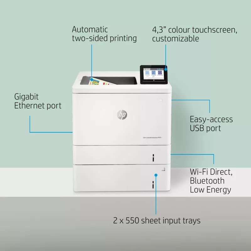 HP Color LaserJet Enterprise M555x, Laser, Spalvotas, 1200 x 1200 DPI, A4, 38 ppm, Dvipusis spausdinimas