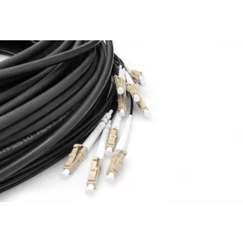 DIGITUS Breakout kabelis - 12 skaidulų OM4 LC/UPC-LC/UPC universali spalva juoda 100 m