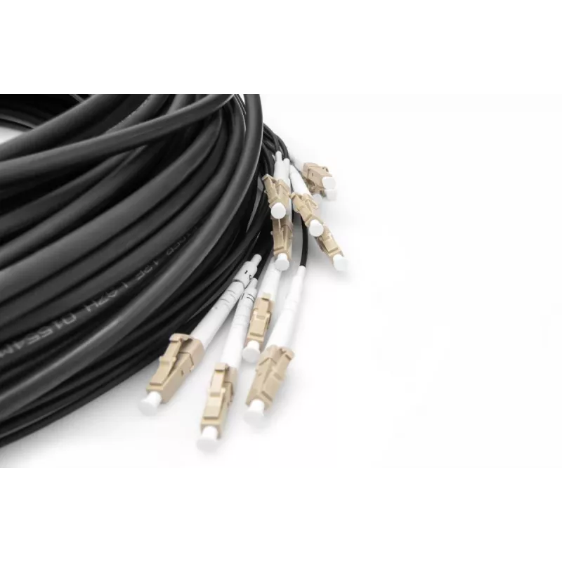 DIGITUS Breakout kabelis - 12 skaidulų OM4 LC/UPC-LC/UPC universali spalva juoda 100 m