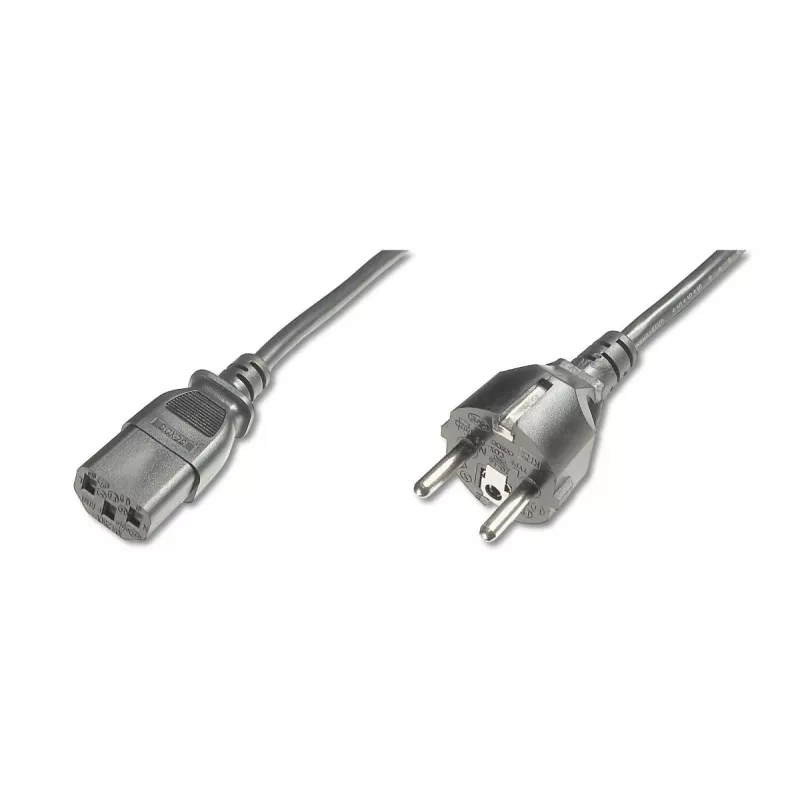 DIGITUS maitinimo laidas, CEE 7/7 (Typ-F) - C13 M/F, 1 m H05VVF3G 0,75 mm², juodas