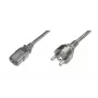 DIGITUS maitinimo laidas, CEE 7/7 (Typ-F) - C13 M/F, 1 m H05VVF3G 0,75 mm², juodas