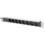 DIGITUS 1U aliuminio PDU, 8 itališki lizdai, su 10A apsauga, 250V kintamoji srovė