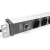 DIGITUS 1U aliuminio PDU, 8 itališki lizdai, su 10A apsauga, 250V kintamoji srovė