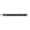 DIGITUS 1U aliuminio PDU, 8 itališki lizdai, su 10A apsauga, 250V kintamoji srovė