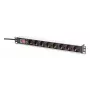 DIGITUS PDU - 1U aliuminis stovo maitinimo skirstytuvas 7x apsaugotas + 1x lizdas 16A 4000W 250VAC 50/60Hz apsauga nuo perkrovos