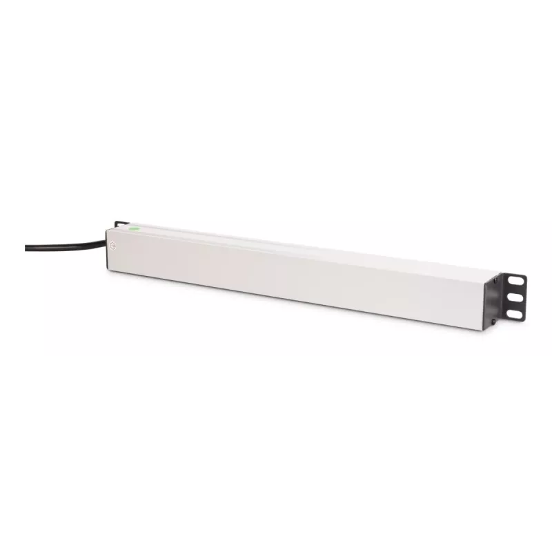 DIGITUS PDU - 1U aliuminis stovo maitinimo skirstytuvas 7x apsaugotas + 1x lizdas 16A 4000W 250VAC 50/60Hz apsauga nuo perkrovos