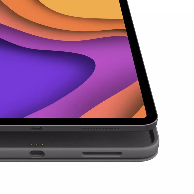 LOGITECH Folio Touch klaviatūros dėklas su apšvietimu ir jutikliniu kilimėliu Oxford Grey, skirtas iPad Air (4 kartos), vokiška QWERTZ