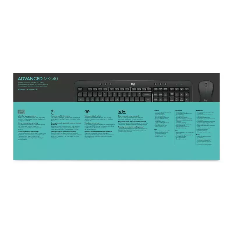 LOGITECH Mk540 Advanced belaidžių klaviatūros ir pelės rinkinys - Azerty Belgian