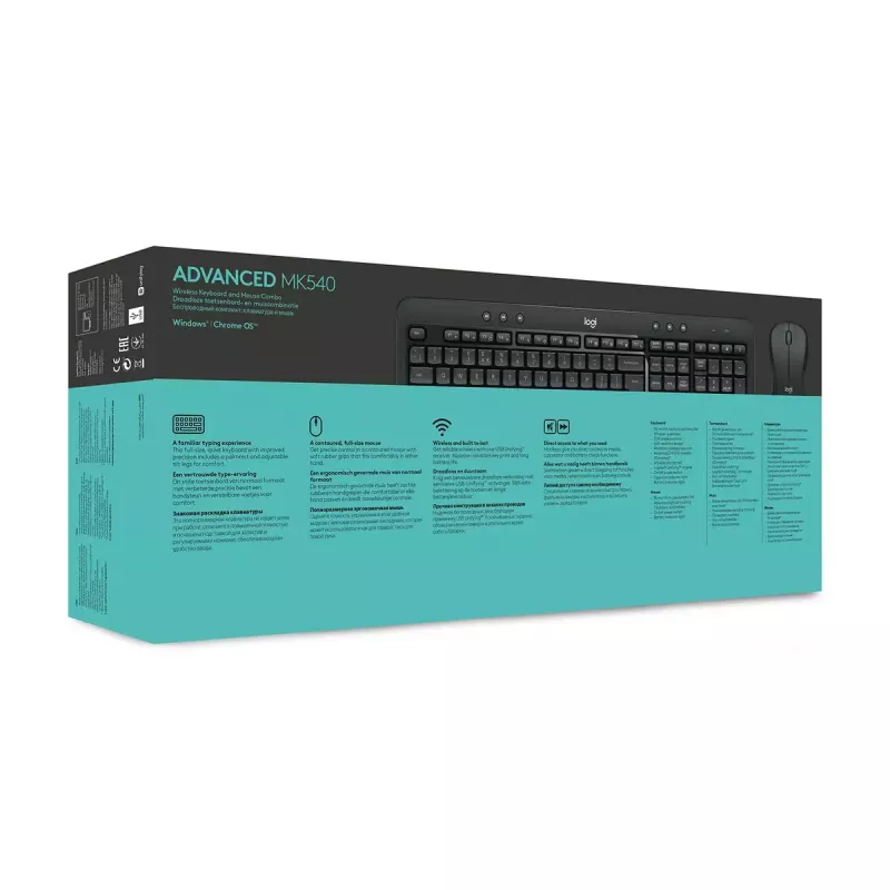 LOGITECH Mk540 Advanced belaidžių klaviatūros ir pelės rinkinys - Azerty Belgian