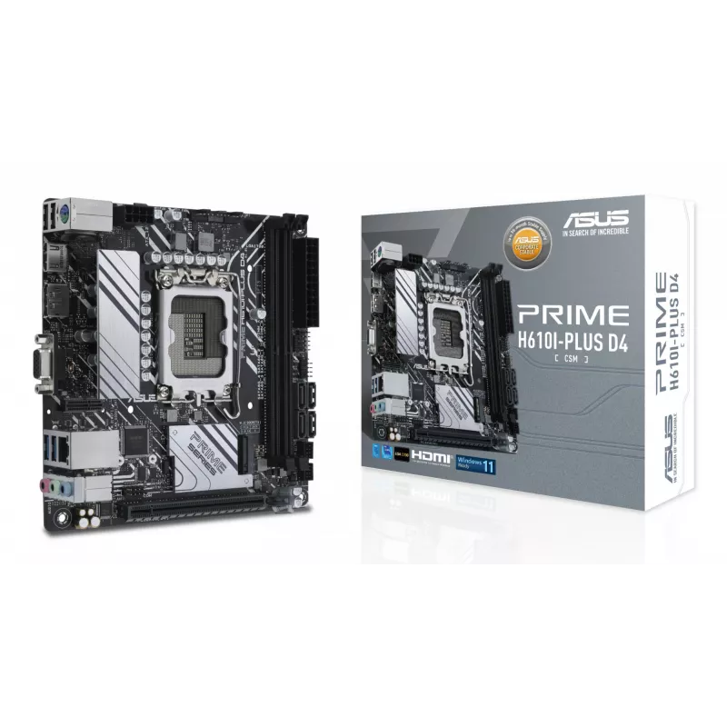 Motininė plokštė ASUS PRIME H610I-PLUS D4-CSM Intel H610 LGA 1700 mini ITX