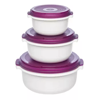 EMSA 508455 maisto laikymo indas Apvalus rinkinys Juodaberry, White 3 vnt.