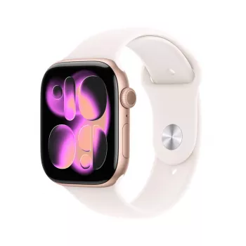 APPLE Watch Series 11 GPS 46mm rožinio aukso aliuminio korpusas su šviesiai rožiniu sportiniu dirželiu M/L
