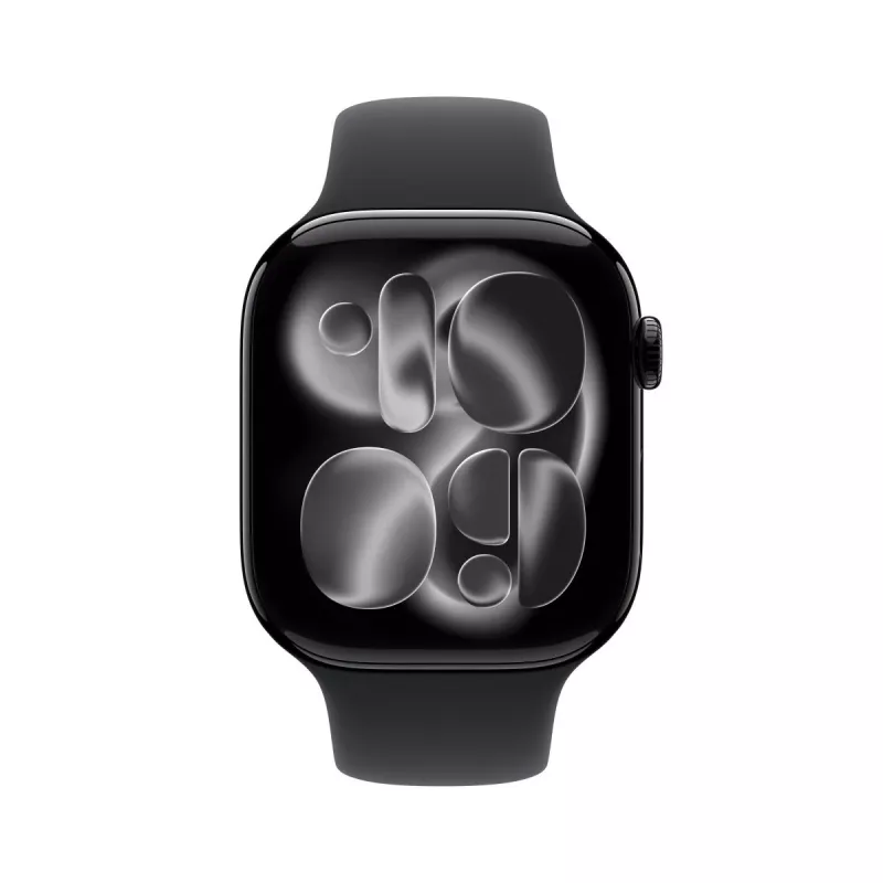 APPLE Watch Series 11 GPS + Cellular 46mm juodas aliuminio korpusas su juoda sportine juosta M/L