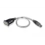 ATEN USB prievado į nuoseklųjį prievadą keitiklis, nerūdijantis plienas, permatomas, juodas, 0,35 m, USB Type-A, DB-9, kištukas, kištukas