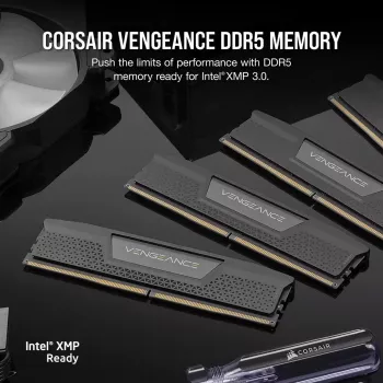 CORSAIR atmintis 32GB (2x16GB) DDR5 DRAM 6400MT/s CL36 atminties rinkinys Vengeance – juoda