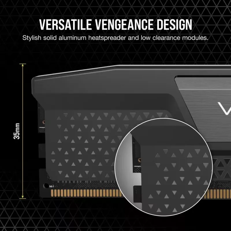 CORSAIR atmintis 32GB (2x16GB) DDR5 DRAM 6400MT/s CL36 atminties rinkinys Vengeance – juoda