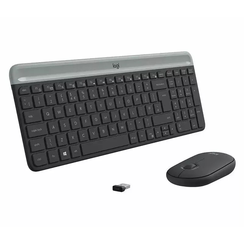 Logitech MK470 belaidė klaviatūra+pelė, grafito spalva, pelė įtraukta, QWERTY US, USB