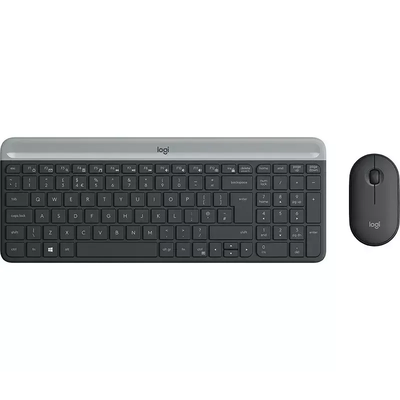Logitech MK470 belaidė klaviatūra+pelė, grafito spalva, pelė įtraukta, QWERTY US, USB