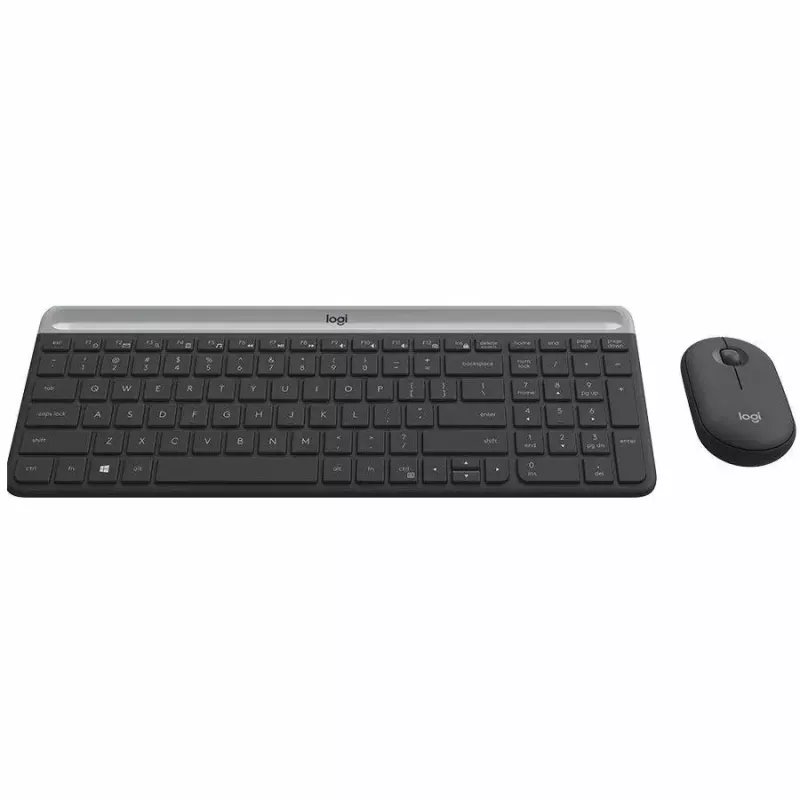 Logitech MK470 belaidė klaviatūra+pelė, grafito spalva, pelė įtraukta, QWERTY US, USB