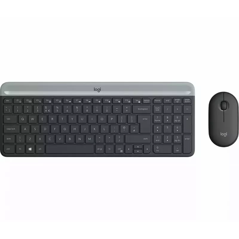 Logitech MK470 belaidė klaviatūra+pelė, grafito spalva, pelė įtraukta, QWERTY US, USB