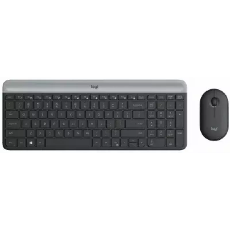 Logitech MK470 belaidė klaviatūra+pelė, grafito spalva, pelė įtraukta, QWERTY US, USB