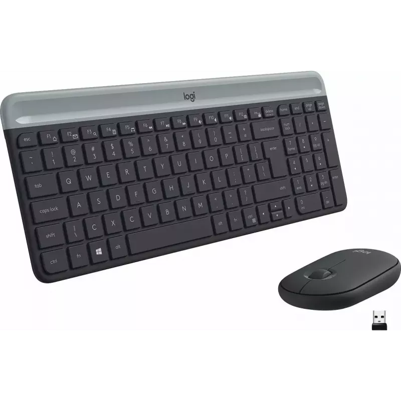 Logitech MK470 belaidė klaviatūra+pelė, grafito spalva, pelė įtraukta, QWERTY US, USB