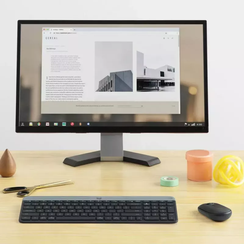 Logitech MK470 belaidė klaviatūra+pelė, grafito spalva, pelė įtraukta, QWERTY US, USB