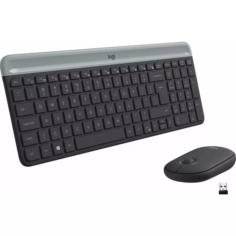 Logitech MK470 belaidė klaviatūra+pelė, grafito spalva, pelė įtraukta, QWERTY US, USB